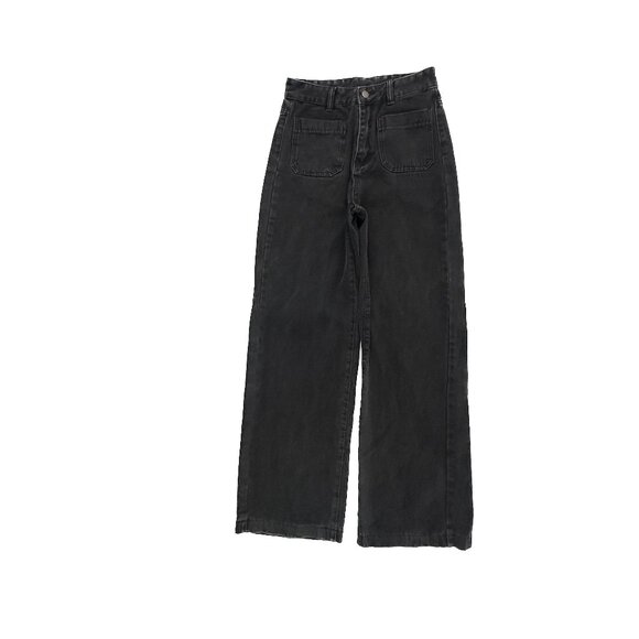 Shein Wide Leg Women's size 4 Black Denim Jeans - Picture 1 of 5
